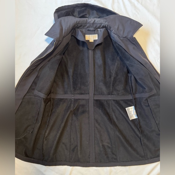 MICHAEL Michael Kors Black Trench Coat with Gold Accents Size Large - Picture 5 of 7